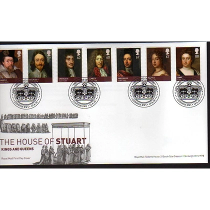 3087 Kings & Queens: The Stuarts set on first day cover 2010