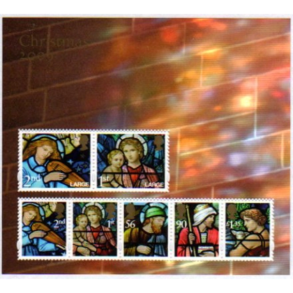 2998MS Christmas 2009 Stained Glass Windows miniature sheet