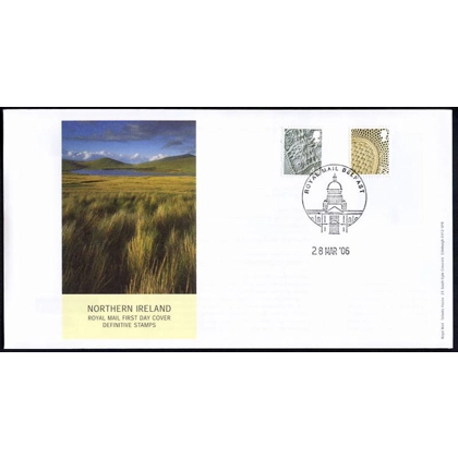 20060328 N Ireland 44p & 72p definitive stamps on fdc 2006