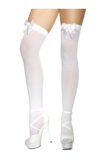 White Bow Opaque Thigh Hi Stockings White Bow Opaque Thigh Hi Stockings