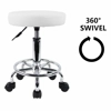 White Hydraulic Adjustable Round Chair-Salon-Spa-Office-Medical-Swivel Stool Multi-Purpose