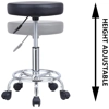 Black Hydraulic Adjustable Round Chair-Salon-Spa-Office-Medical-Swivel Stool with Footrest