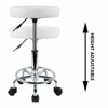 White Hydraulic Adjustable Round Chair-Salon-Spa-Office-Medical-Swivel Stool Multi-Purpose