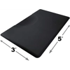 Black Rectangle 5' X 3' 1/2" Thick Anti Fatigue Barber Salon Floor Mat