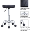 Black Hydraulic Adjustable Round Chair-Salon-Spa-Office-Medical-Swivel Stool with Footrest