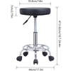 Black Hydraulic Adjustable Round Chair-Salon-Spa-Office-Medical-Swivel Stool with Footrest