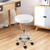 White Hydraulic Adjustable Round Chair-Salon-Spa-Office-Medical-Swivel Stool Multi-Purpose