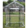 Small 3-tier Walk in Greenhouse with 6 Shelves and Clear PVC Cover