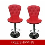 Sleek Stylish Chrome Hydraulic 360-degree swivel Bar Stool, set of 2