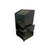 Locking Wood cabinet Black Salon Trolley Cart Hair Beauty Salon Shelves Wheels