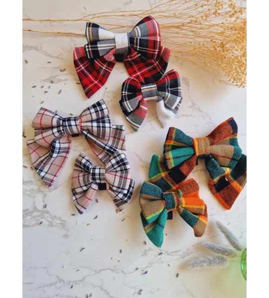 Alfies Plaid Tartan SAILOR Dog Bow Tie