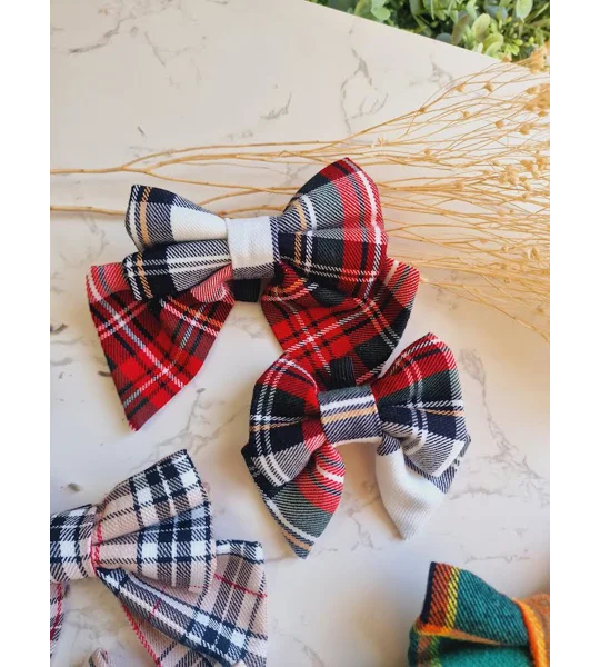 Alfies Plaid Tartan SAILOR Dog Bow Tie