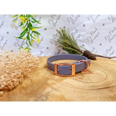 Grey Biothane Dog Collar - Optional Fittings Grey Biothane Dog Collar - Optional Fittings