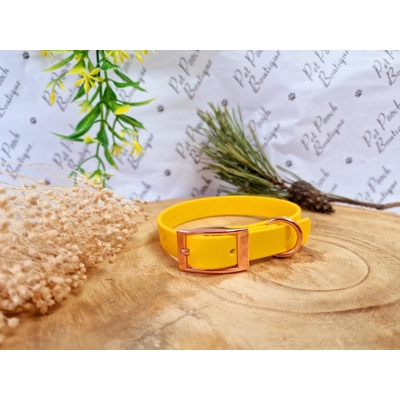SUNFLOWER YELLOW Biothane Dog Collar - Optional Fittings SUNFLOWER YELLOW Biothane Dog Collar - Optional Fittings
