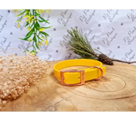 SUNFLOWER YELLOW Biothane Dog Collar - Optional Fittings