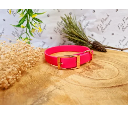 Hot Pink Biothane Dog Collar - Optional Fittings