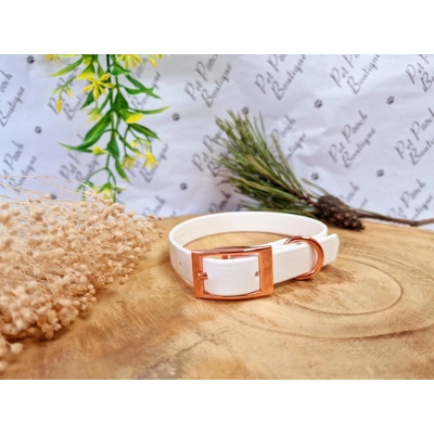 White Biothane Dog Collar - Optional Fittings White Biothane Dog Collar - Optional Fittings