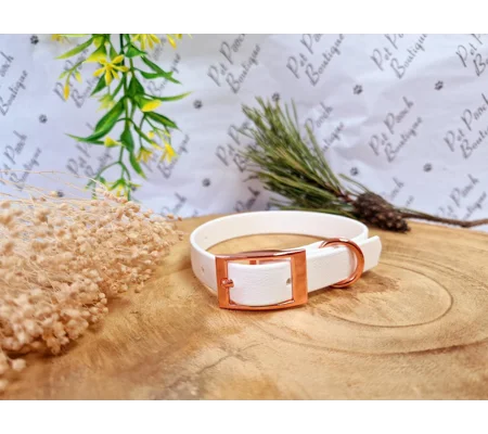 White Biothane Dog Collar - Optional Fittings