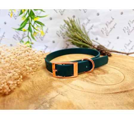 Forest Green Biothane Dog Collar - Optional Fittings