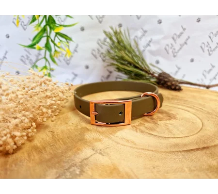Camel Biothane Dog Collar - Optional Fittings