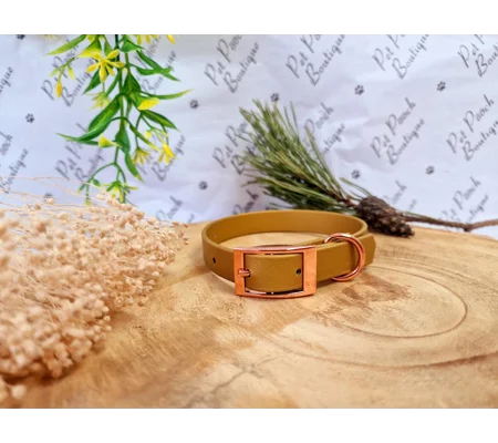 Gold Biothane Dog Collar - Optional Fittings