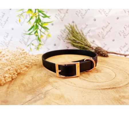 Black Biothane Dog Collar - Optional Fittings