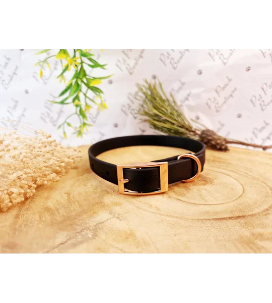 Black Biothane Dog Collar - Optional Fittings