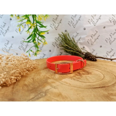 Coral Biothane Dog Collar - Optional Fittings Coral Biothane Dog Collar - Optional Fittings