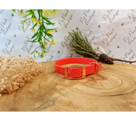 Coral Biothane Dog Collar - Optional Fittings