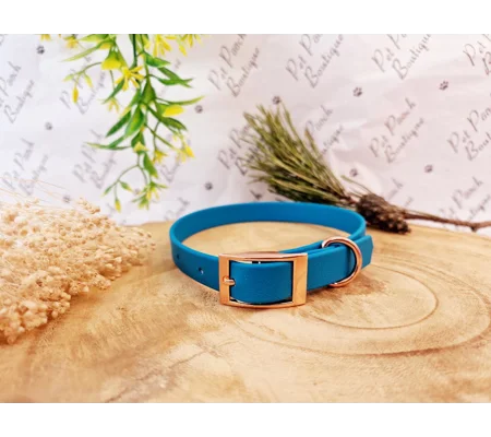 Blue Lagoon Biothane Dog Collar - Optional Fittings