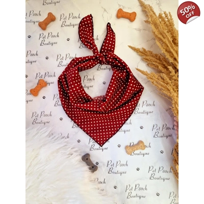 Olde English Red Polka Dot Dog Bandana
