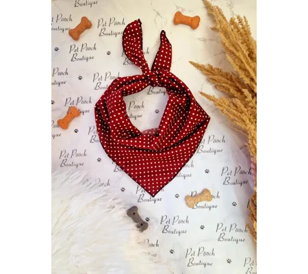 Olde English Red Polka Dot Dog Bandana