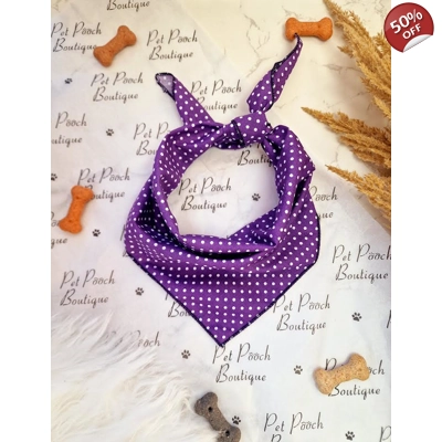 Purple Revival Polka Dot Dog Bandana