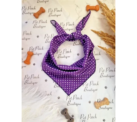 Purple Revival Polka Dot Dog Bandana