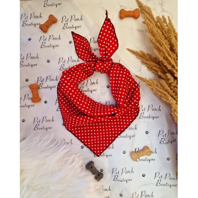 Rich Red Gentleman's Polka Dot Dog Bandana