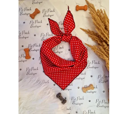 Rich Red Gentleman's Polka Dot Dog Bandana