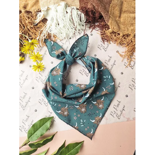Happy Highland Cow Dog Bandana