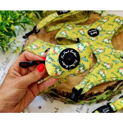 Zesty Butter Meadows Floral Dog Poo Bag Holder Zesty Butter Meadows Floral Dog Poo Bag Holder