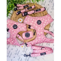 Dusky Pink Daisies Floral Dog Lead - Reversible