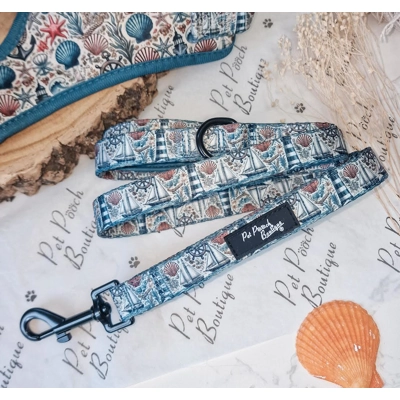 Shipwrecked Nautical Dog Lead - Reversible Shipwrecked Nautical Dog Lead - Reversible