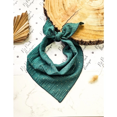 Forest Green & Gold Dog Bandana Forest Green & Gold Dog Bandana