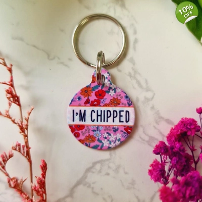 Berry Blossom Floral Custom ID Dog Tag - NEW STYLE