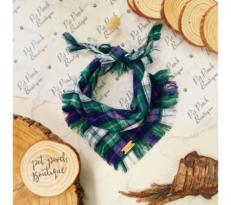 Forest Glen Frayed Plaid Bandana - Scamps