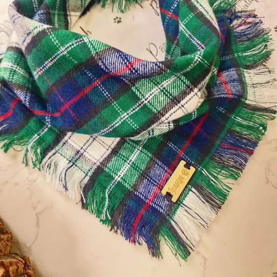 Forest Glen Frayed Plaid Bandana - Scamps