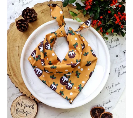 Figgy Toffee Pudding Christmas Dog Bandana