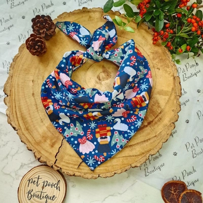 Nutcracker in Blue Christmas Dog Bandana Nutcracker in Blue Christmas Dog Bandana