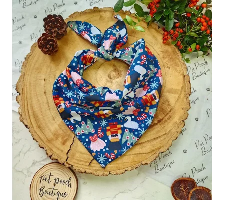 Nutcracker in Blue Christmas Dog Bandana