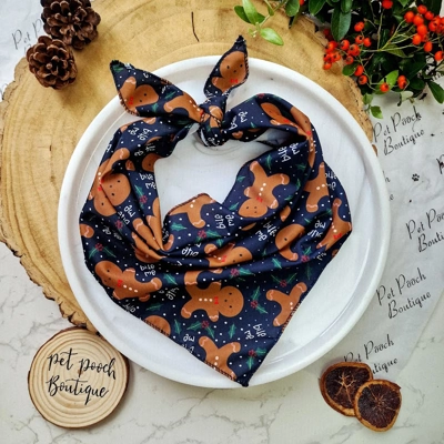Bite Me Gingerbread Christmas Dog Bandana Bite Me Gingerbread Christmas Dog Bandana