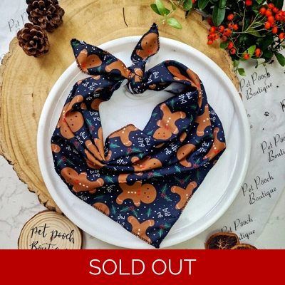 Bite Me Gingerbread Christmas Dog Bandana