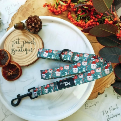 Jolly Bear Christmas Dog Lead - Reversible Jolly Bear Christmas Dog Lead - Reversible